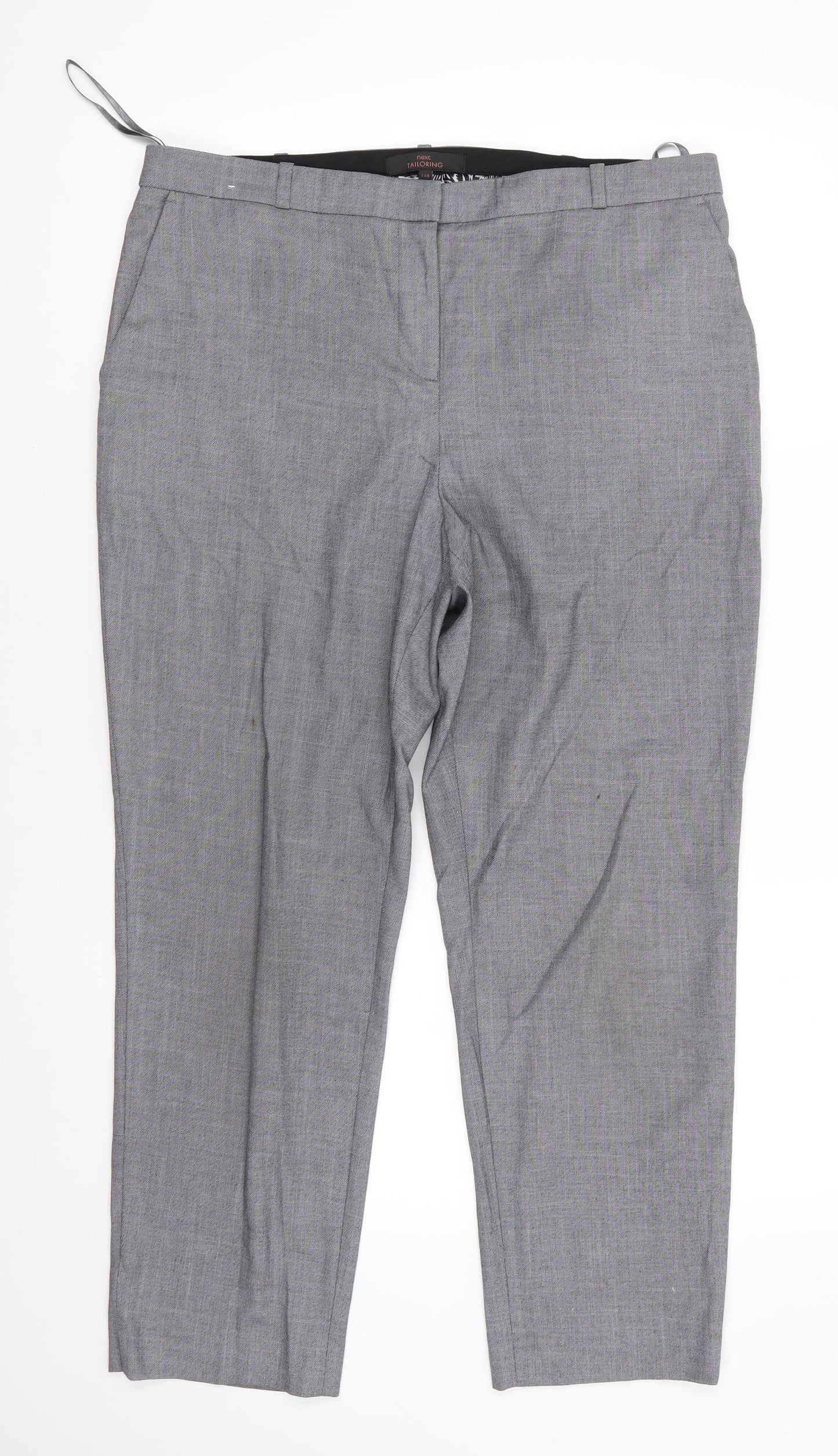 Next Tailoring Womens Grey  Polyester Trousers  Size 14 L26 in Regular  - Grey White Mix