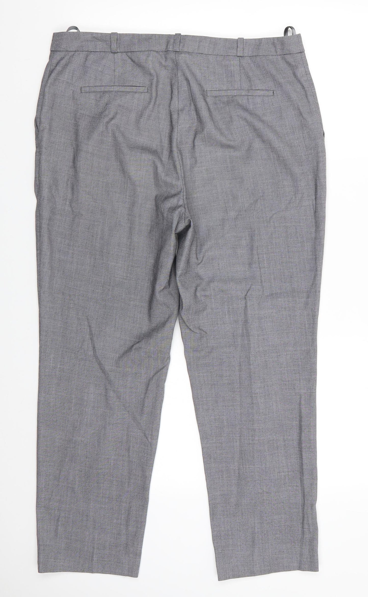 Next Tailoring Womens Grey  Polyester Trousers  Size 14 L26 in Regular  - Grey White Mix