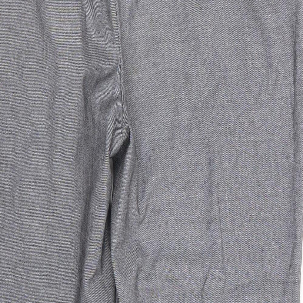 Next Tailoring Womens Grey  Polyester Trousers  Size 14 L26 in Regular  - Grey White Mix