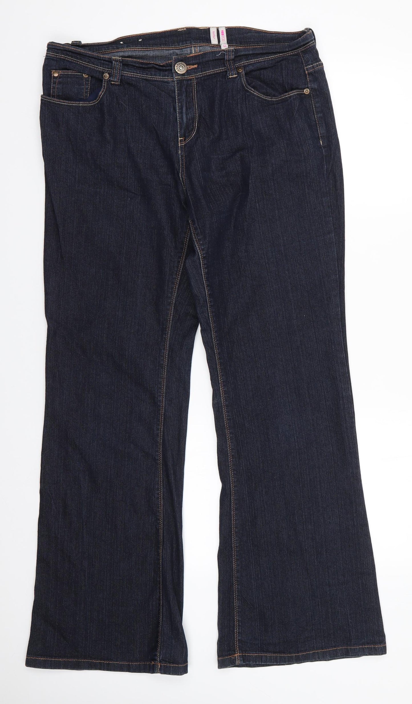 Yes Yes Womens Blue  Cotton Bootcut Jeans Size 16 L31 in Regular  - Dark Blue