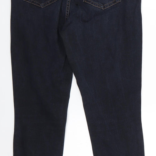 NEXT Womens Blue  Lyocell Skinny Jeans Size 14 L27.5 in Regular  - Dark Blue Hypercurve Super High Waist