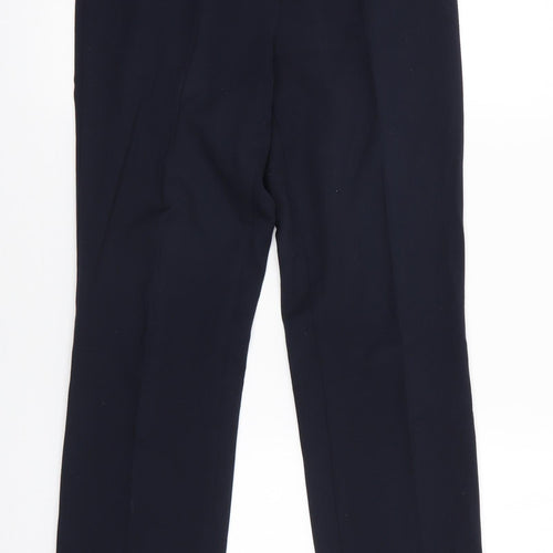 Marks and Spencer Womens Blue  Polyester Trousers  Size 6 L29 in Slim  - Navy Blue