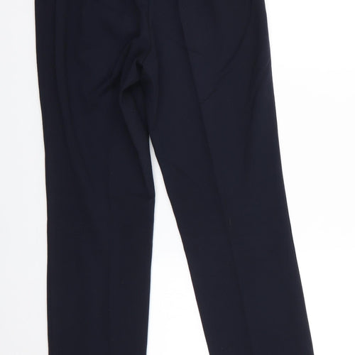 Marks and Spencer Womens Blue  Polyester Trousers  Size 6 L29 in Slim  - Navy Blue