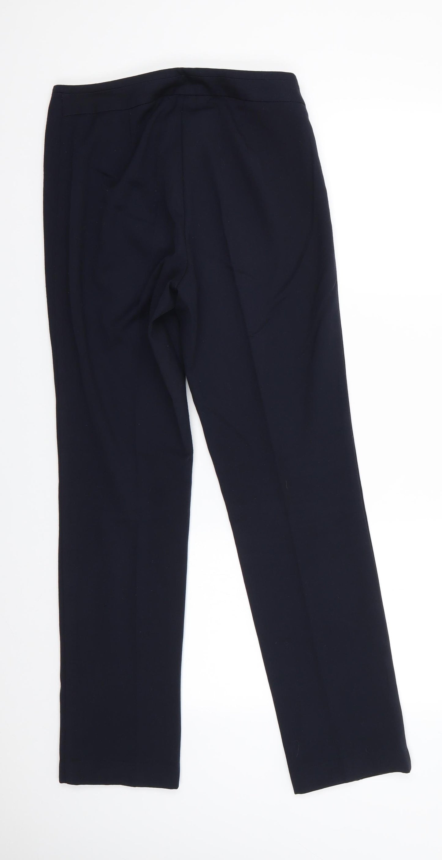 Marks and Spencer Womens Blue  Polyester Trousers  Size 6 L29 in Slim  - Navy Blue