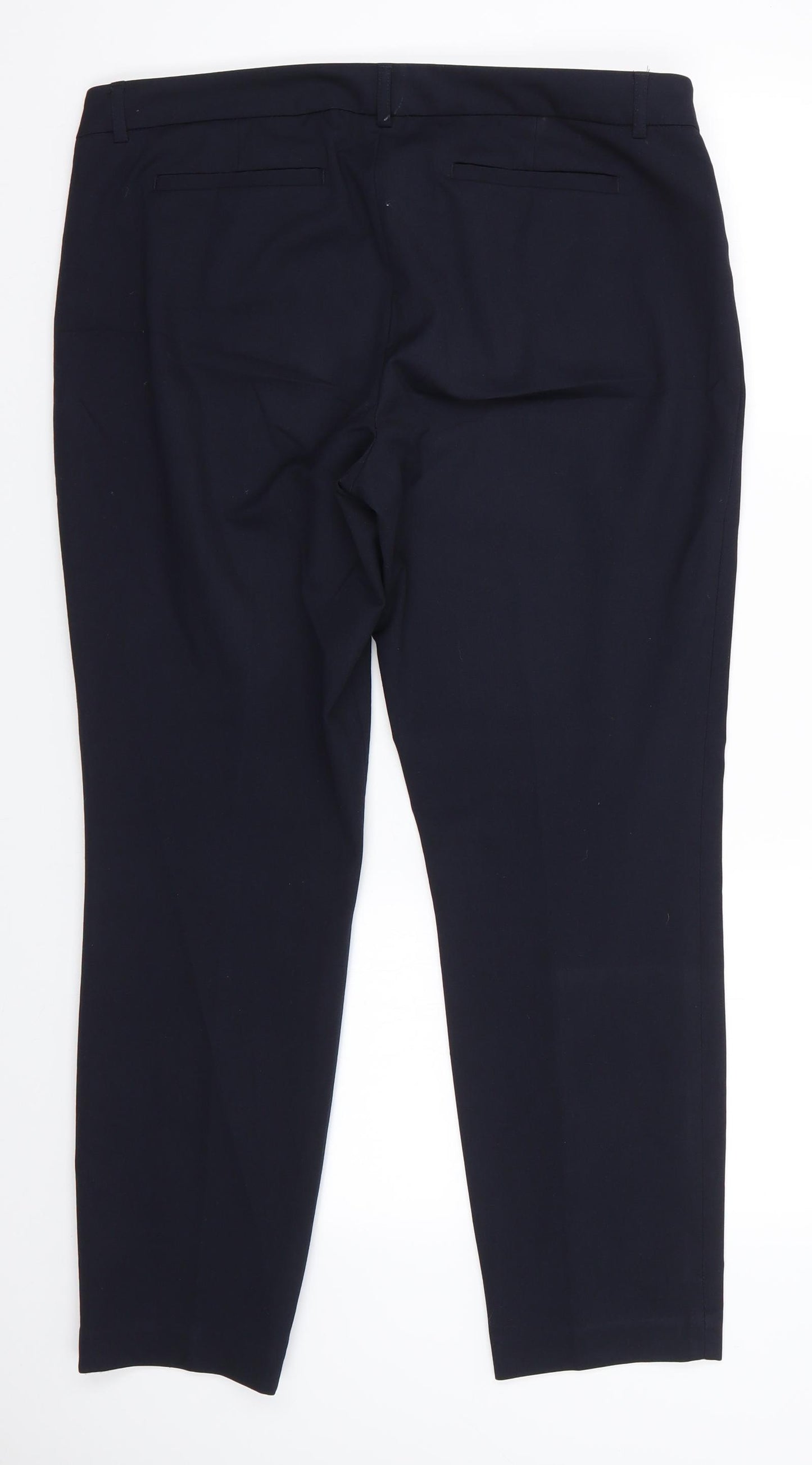 Massimo Fabbro Womens Blue  Polyester Trousers  Size 16 L28 in Regular  - Navy Blue