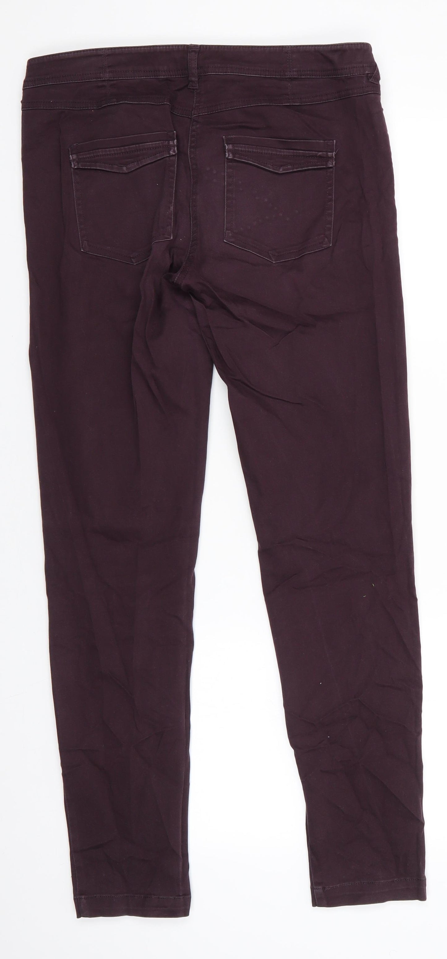 River Island Womens Purple  Cotton Skinny Jeans Size 12 L29 in Regular  - Dark Purple