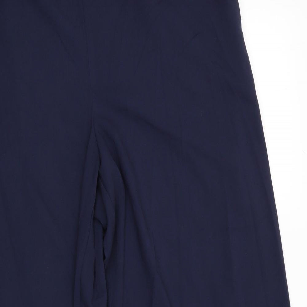 NEXT Womens Blue  Polyester Trousers  Size 18 L31 in Regular  - Wide Legged Side Zip