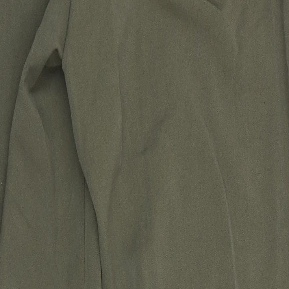 Anna Rose Womens Green  Polyester Trousers  Size 12 L29 in Regular  - Side Elastication Olive Green