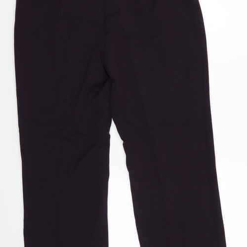 Annabelle Womens Purple  Polyester Trousers  Size 14 L28 in Regular  - Dark Purple Side Elastication