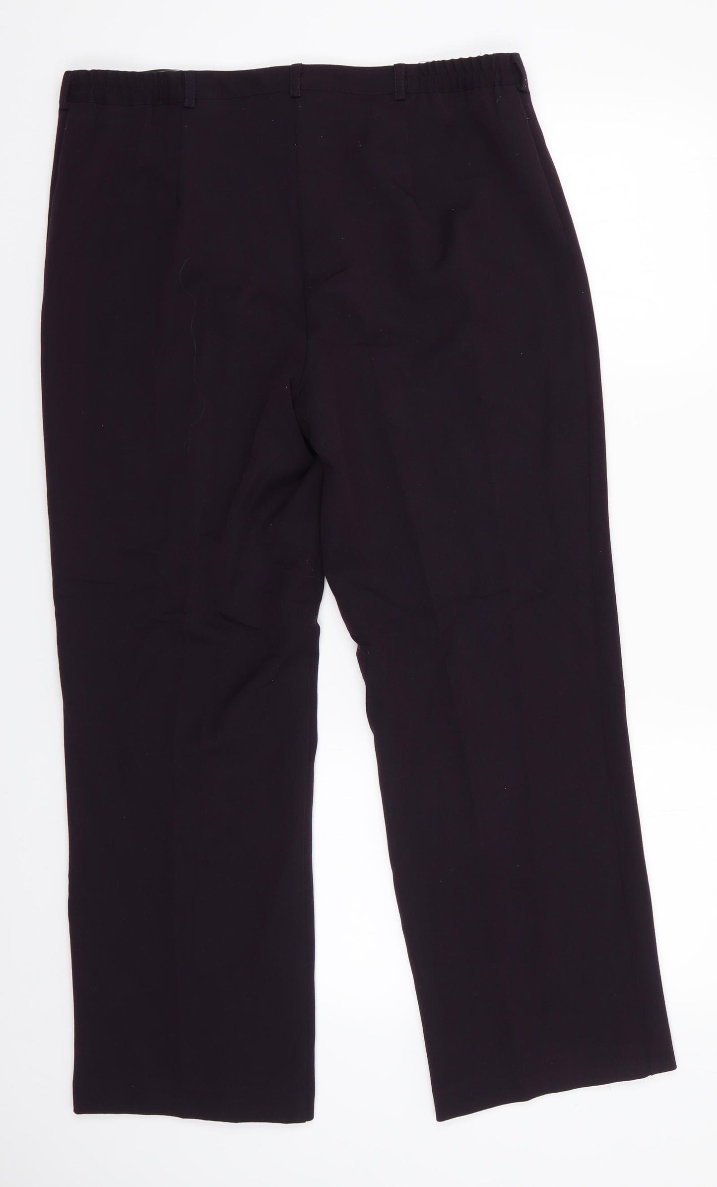 Annabelle Womens Purple  Polyester Trousers  Size 14 L28 in Regular  - Dark Purple Side Elastication
