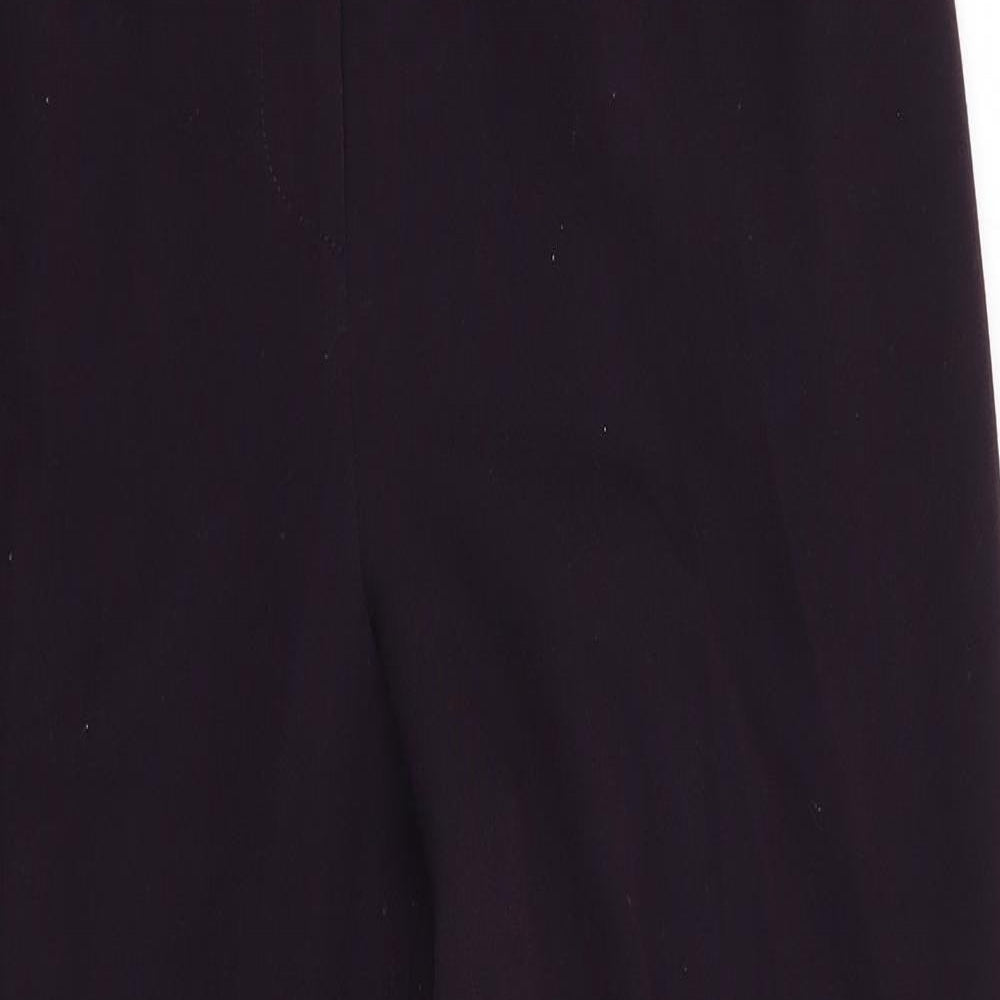 Annabelle Womens Purple  Polyester Trousers  Size 14 L28 in Regular  - Dark Purple Side Elastication