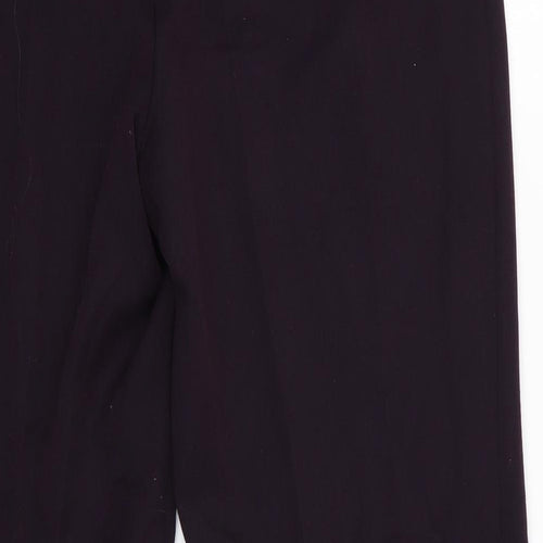 Annabelle Womens Purple  Polyester Trousers  Size 14 L28 in Regular  - Dark Purple Side Elastication