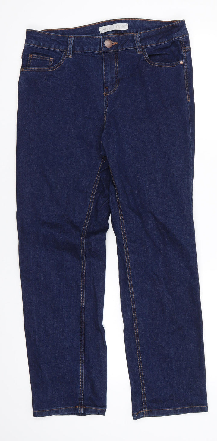 George Womens Blue Cotton Straight Jeans Size 12 L27 in Regular - Dark Blue