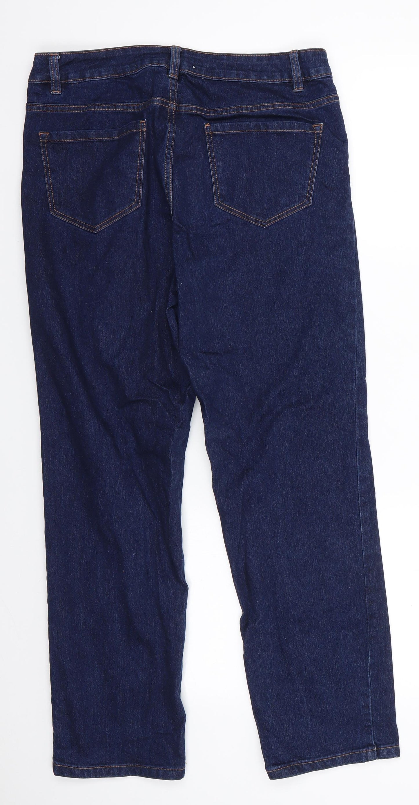George Womens Blue  Cotton Straight Jeans Size 12 L27 in Regular  - Dark Blue