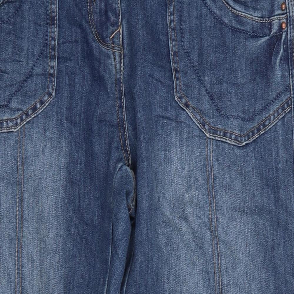 George Womens Blue  Cotton Boyfriend Jeans Size 14 L25 in Regular  - Roll Up with tab Soft feel