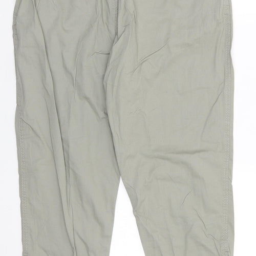 Florence and Fred Womens Green  Cotton Cropped Trousers Size 12 L23 in Regular  - Sage Green