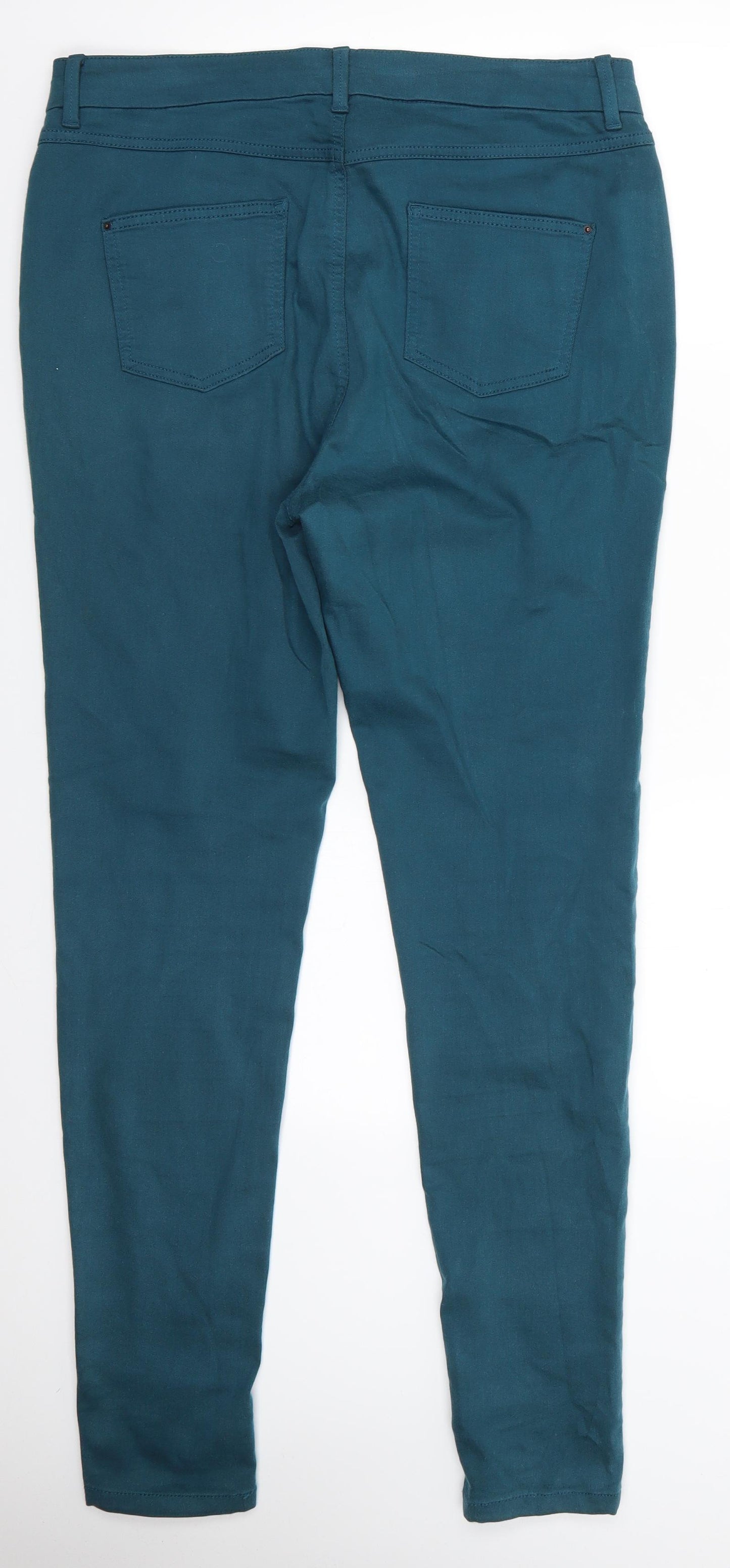 Marks and Spencer Womens Green  Cotton Jegging Jeans Size 16 L31.5 in Regular  - Dark Teal