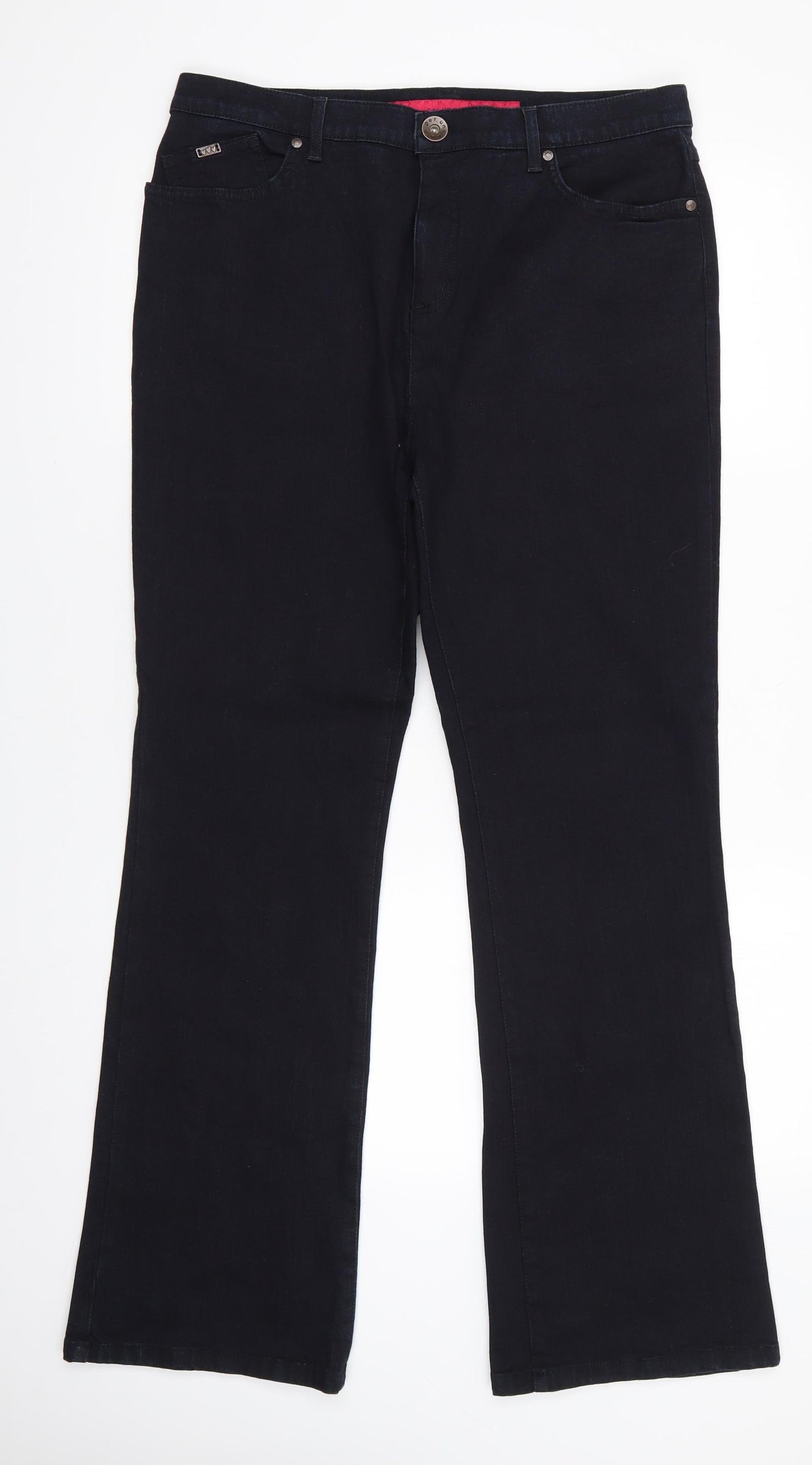 Per Una Womens Blue  Cotton Straight Jeans Size 16 L30 in Regular  - Midnight blue