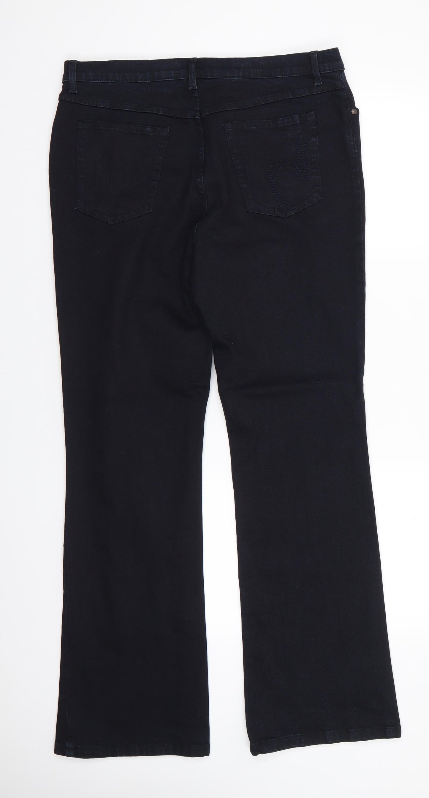 Per Una Womens Blue  Cotton Straight Jeans Size 16 L30 in Regular  - Midnight blue