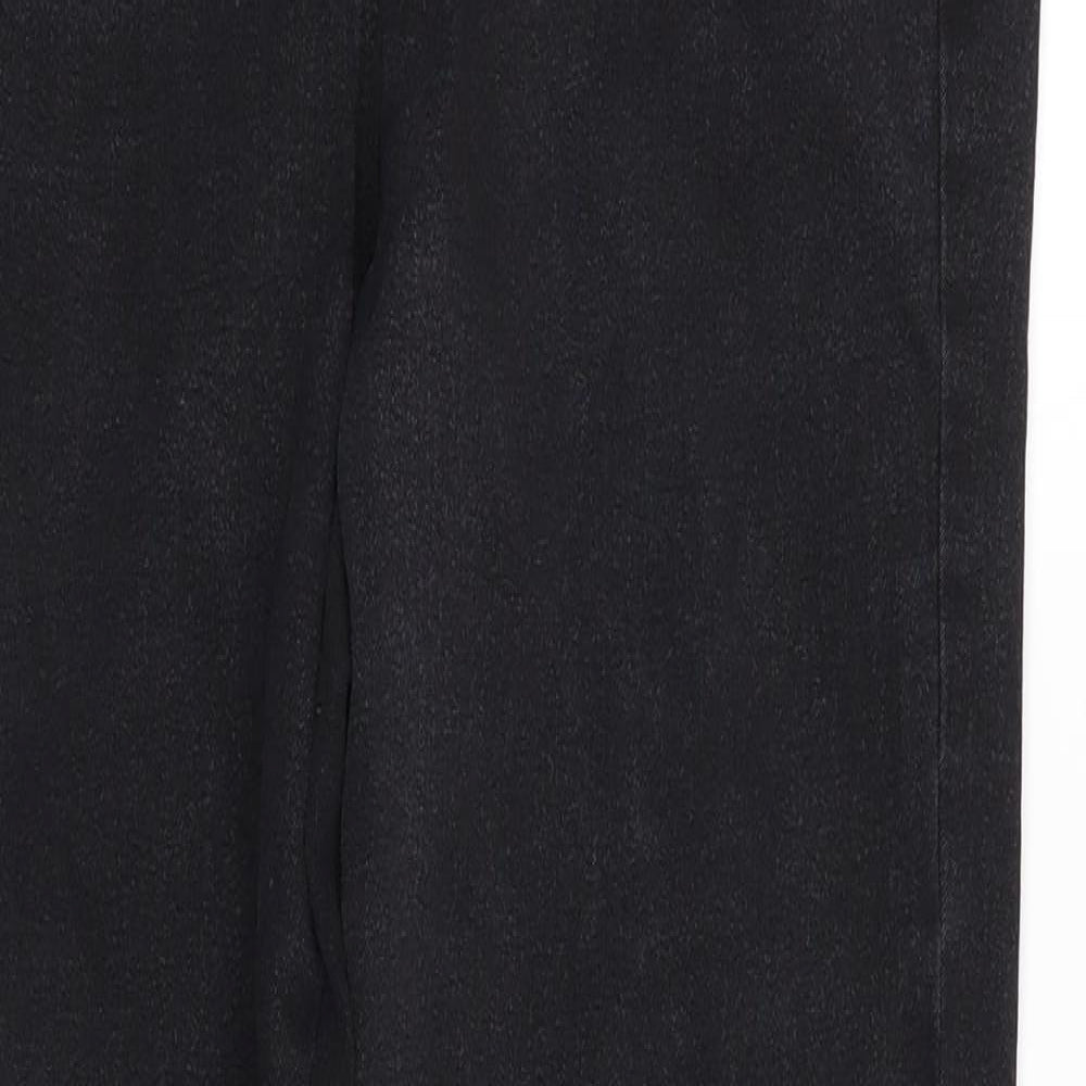 Bonmarché Womens Black  Cotton Straight Jeans Size 16 L29.5 in Regular  - Side Elastication
