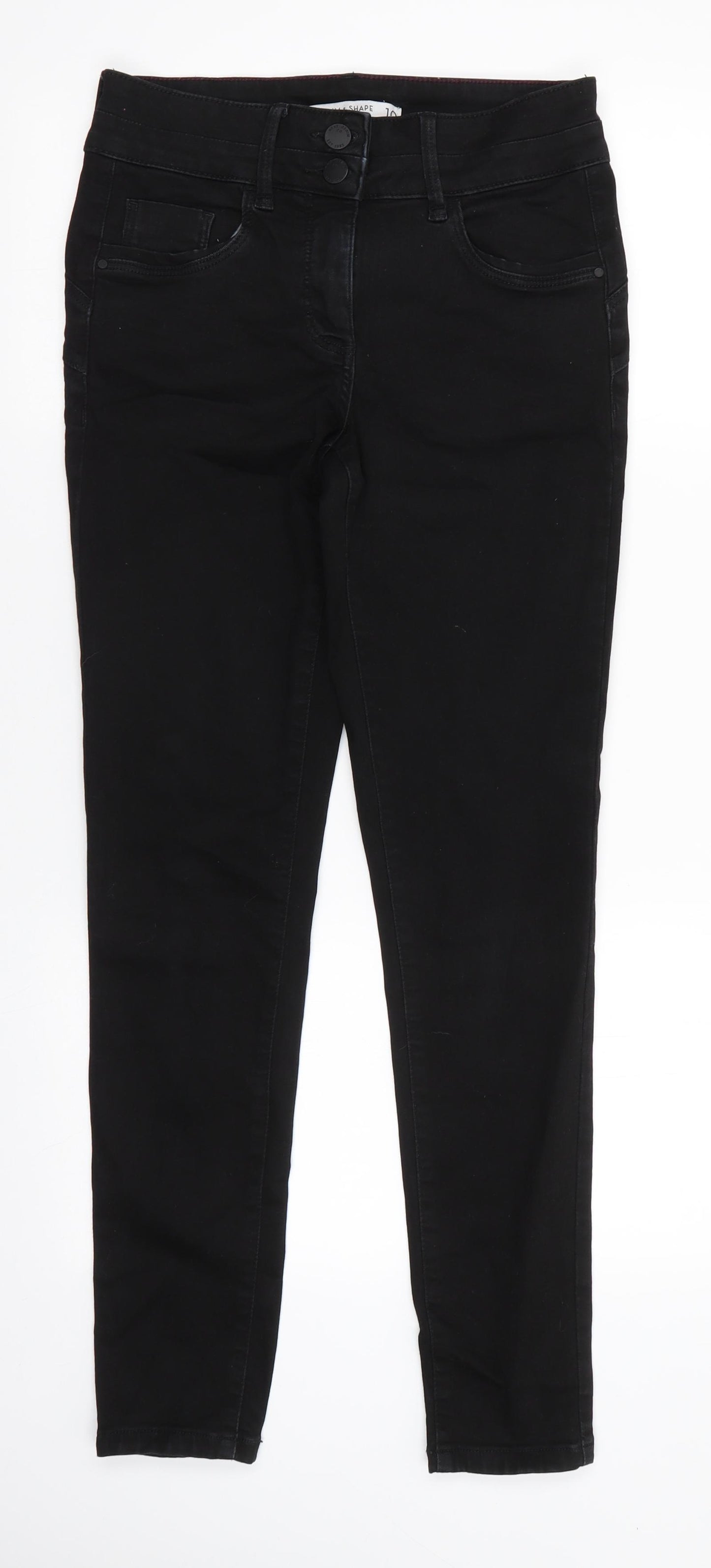 NEXT Womens Black  Cotton Skinny Jeans Size 10 L29 in Regular  - Lift Slim & Shape