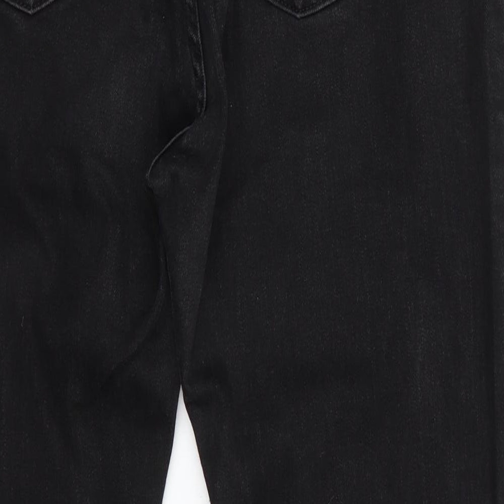 Marks and Spencer Womens Black  Cotton Skinny Jeans Size 14 L26 in Relaxed  - Turn Ups