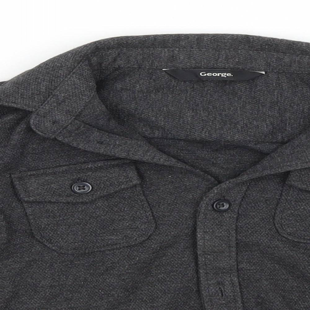 George Boys Grey  Cotton Basic Button-Up Size 2-3 Years Collared