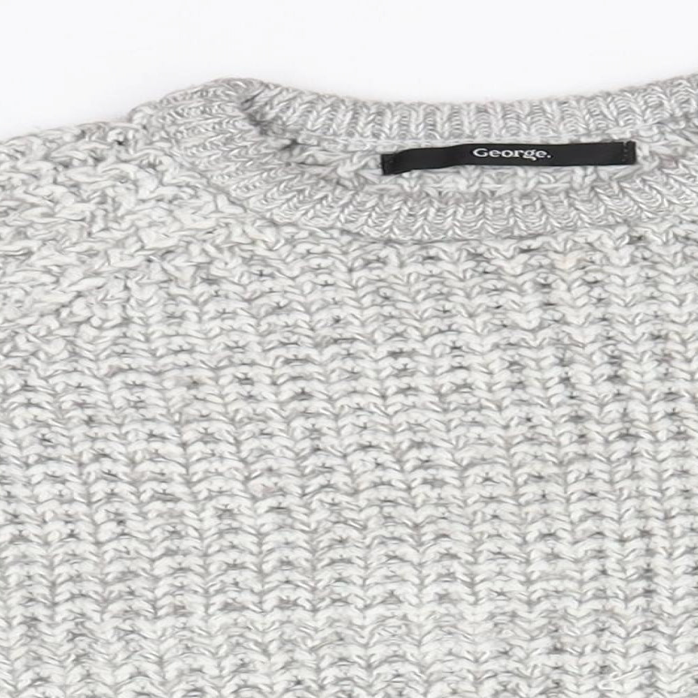 George Boys Grey Round Neck  Acrylic Pullover Jumper Size 2-3 Years