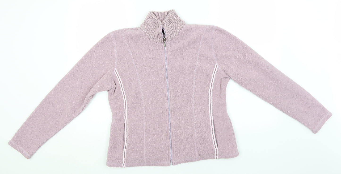 //Text.. Womens Grey Crew Neck  Polyester Full Zip Jumper Size M