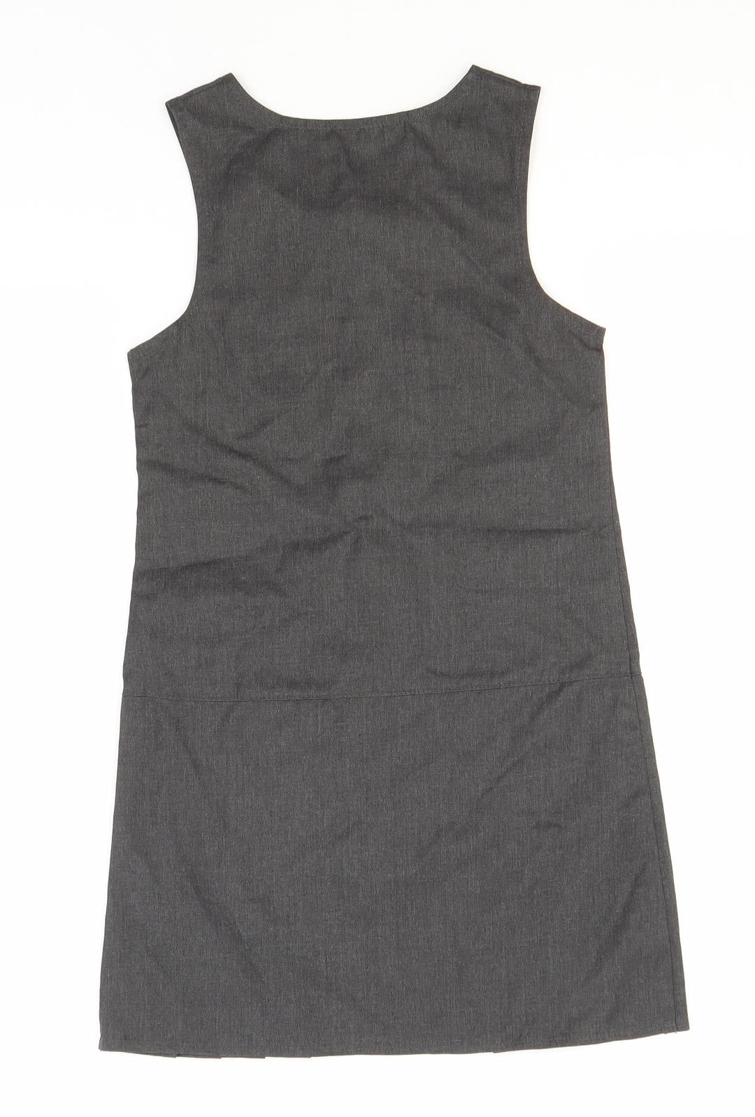 George Girls Grey  Polyester A-Line  Size 5-6 Years  Round Neck  - School