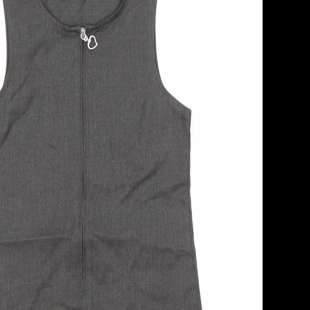 George Girls Grey  Polyester A-Line  Size 5-6 Years  Round Neck  - School