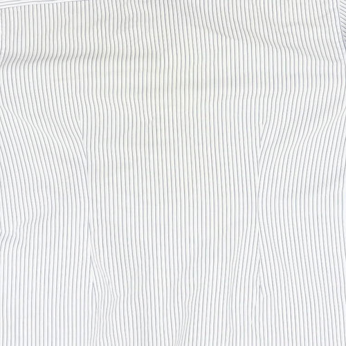 NEXT Mens Blue Striped Polyester  Button-Up Size 15.5 Collared