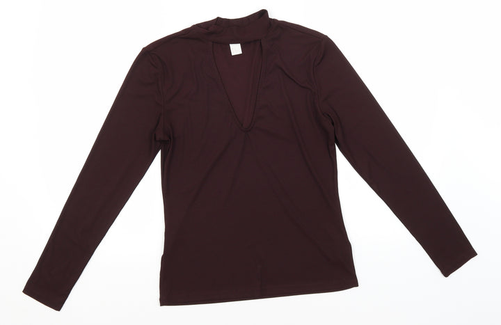 H&M Womens Black  Polyester Basic Blouse Size M High Neck