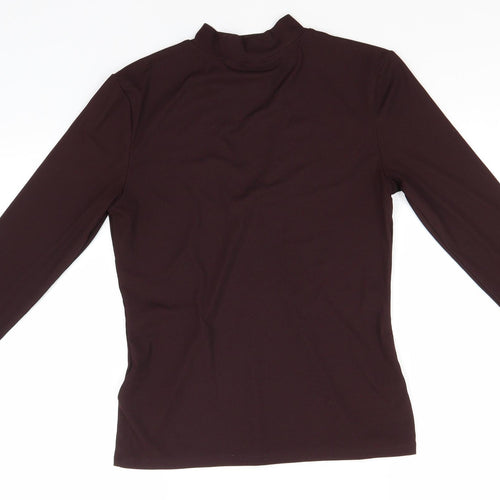 H&M Womens Black  Polyester Basic Blouse Size M High Neck