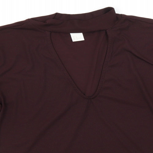 H&M Womens Black  Polyester Basic Blouse Size M High Neck