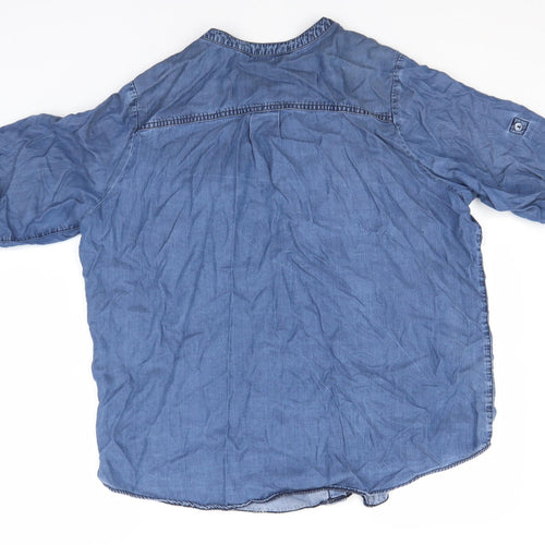 Autograph Womens Blue  Lyocell Basic Button-Up Size 20 Round Neck