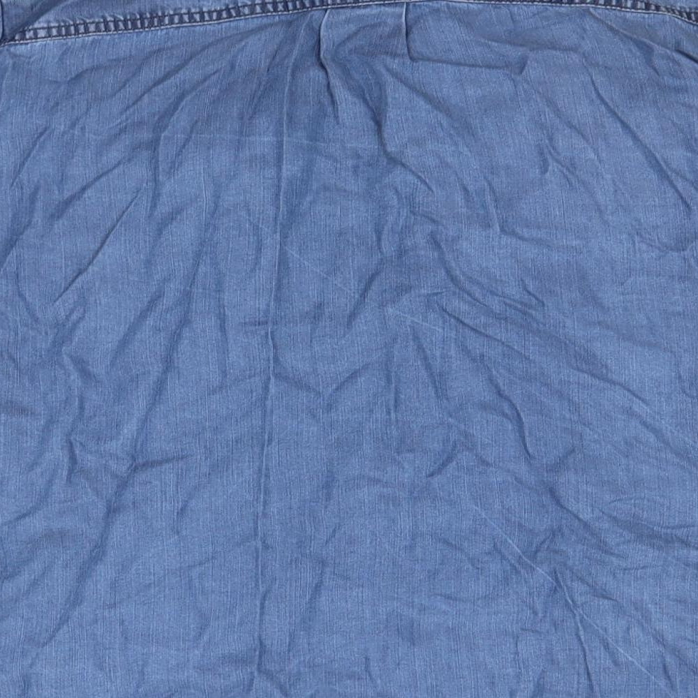 Autograph Womens Blue  Lyocell Basic Button-Up Size 20 Round Neck