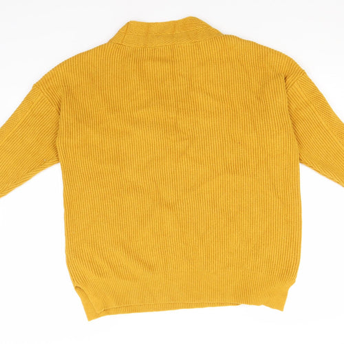 NEXT Womens Orange V-Neck  Viscose Pullover Jumper Size L