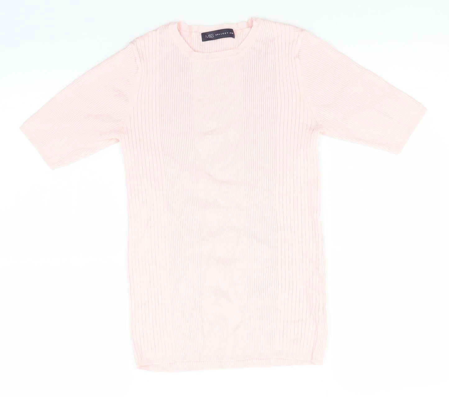 Marks and Spencer Womens Pink Round Neck  Viscose Pullover Jumper Size 12