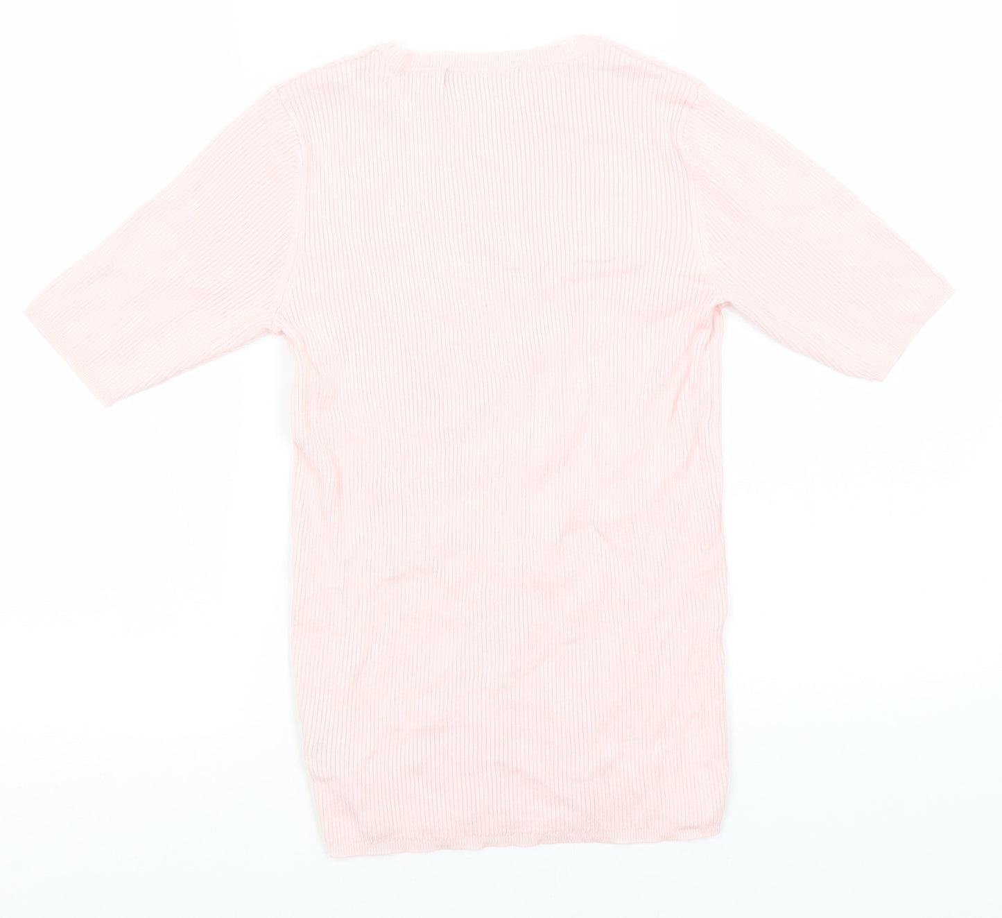 Marks and Spencer Womens Pink Round Neck  Viscose Pullover Jumper Size 12