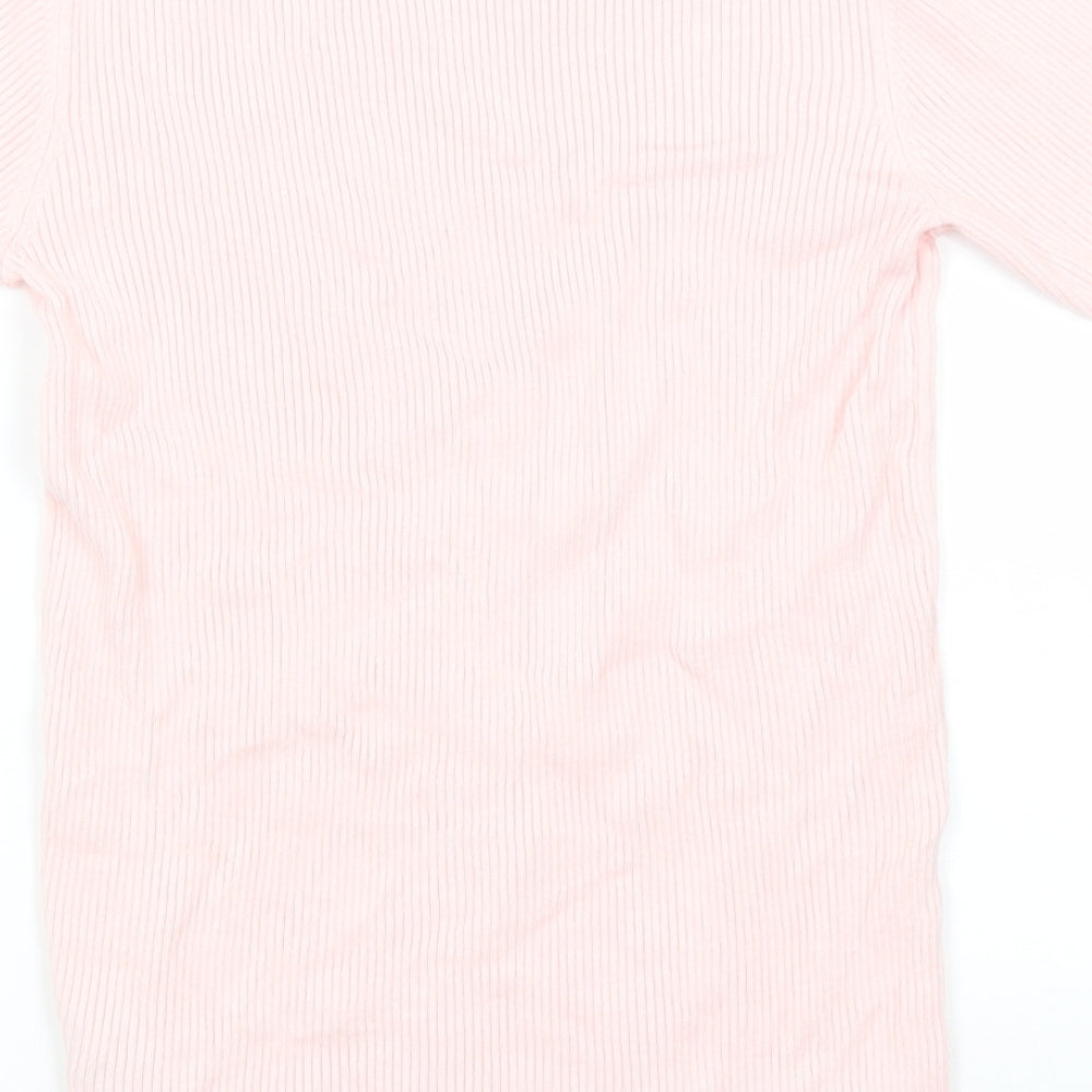 Marks and Spencer Womens Pink Round Neck  Viscose Pullover Jumper Size 12