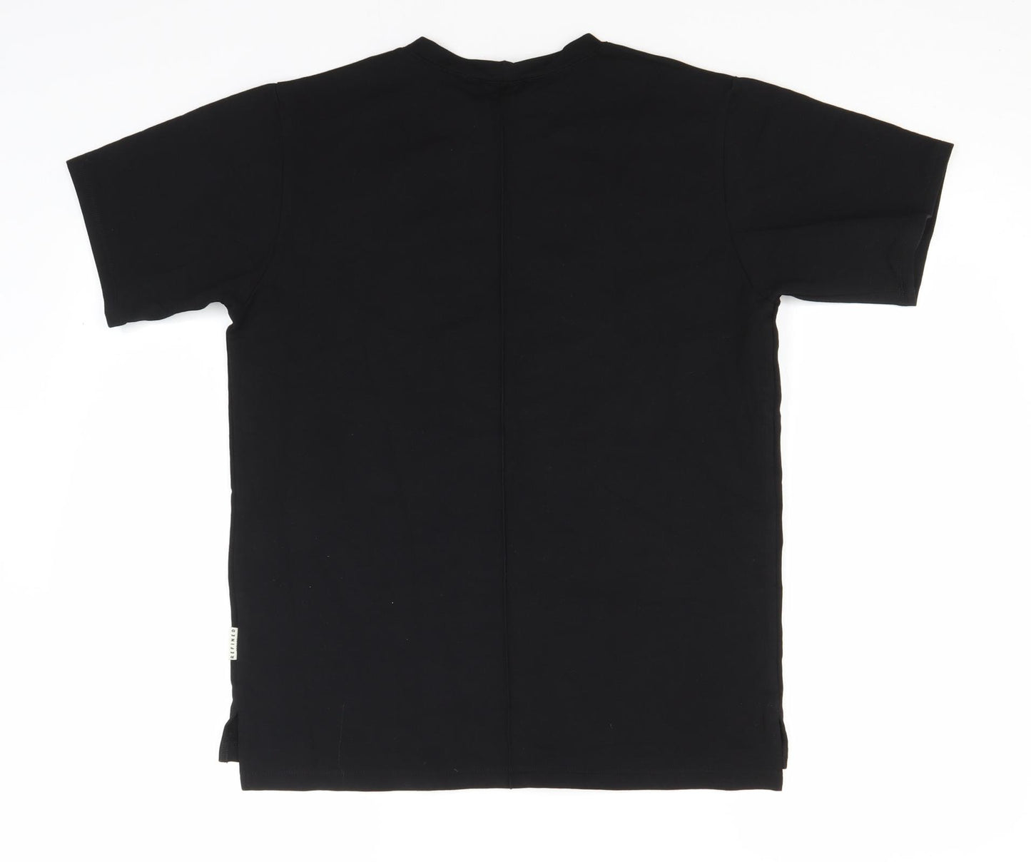 Refind Mens Black  Cotton  T-Shirt Size M Round Neck