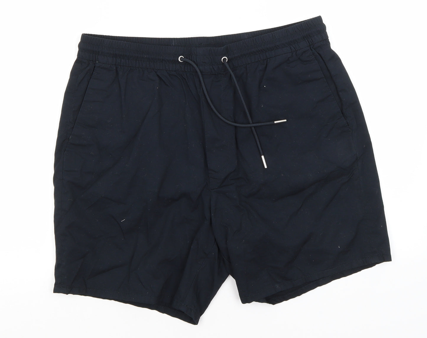 H&M Mens Black  Cotton Cargo Shorts Size M L6 in Regular