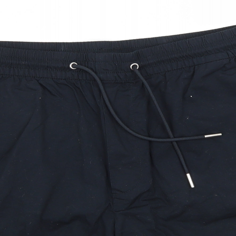 H&M Mens Black  Cotton Cargo Shorts Size M L6 in Regular