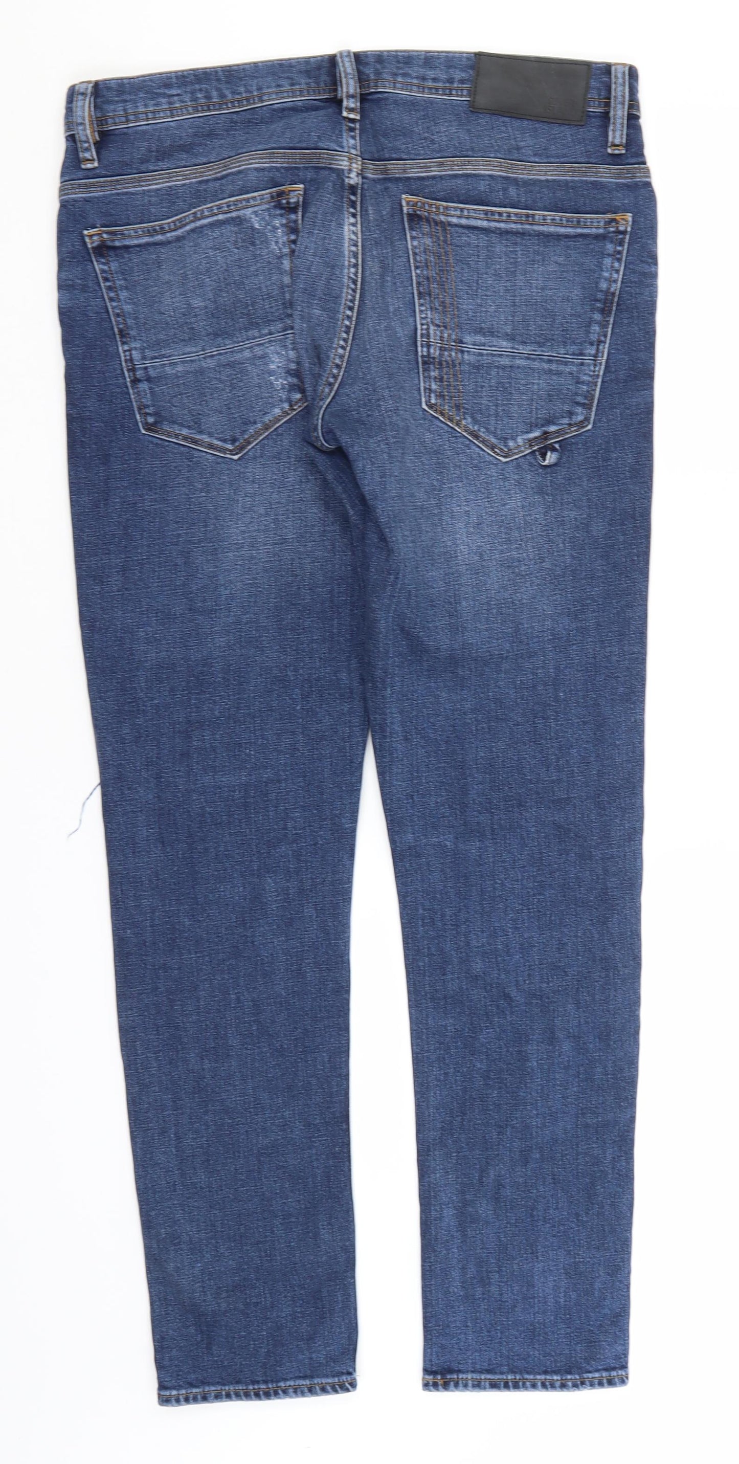 River Island Womens Blue  Cotton Straight Jeans Size 34 in L30 in Regular