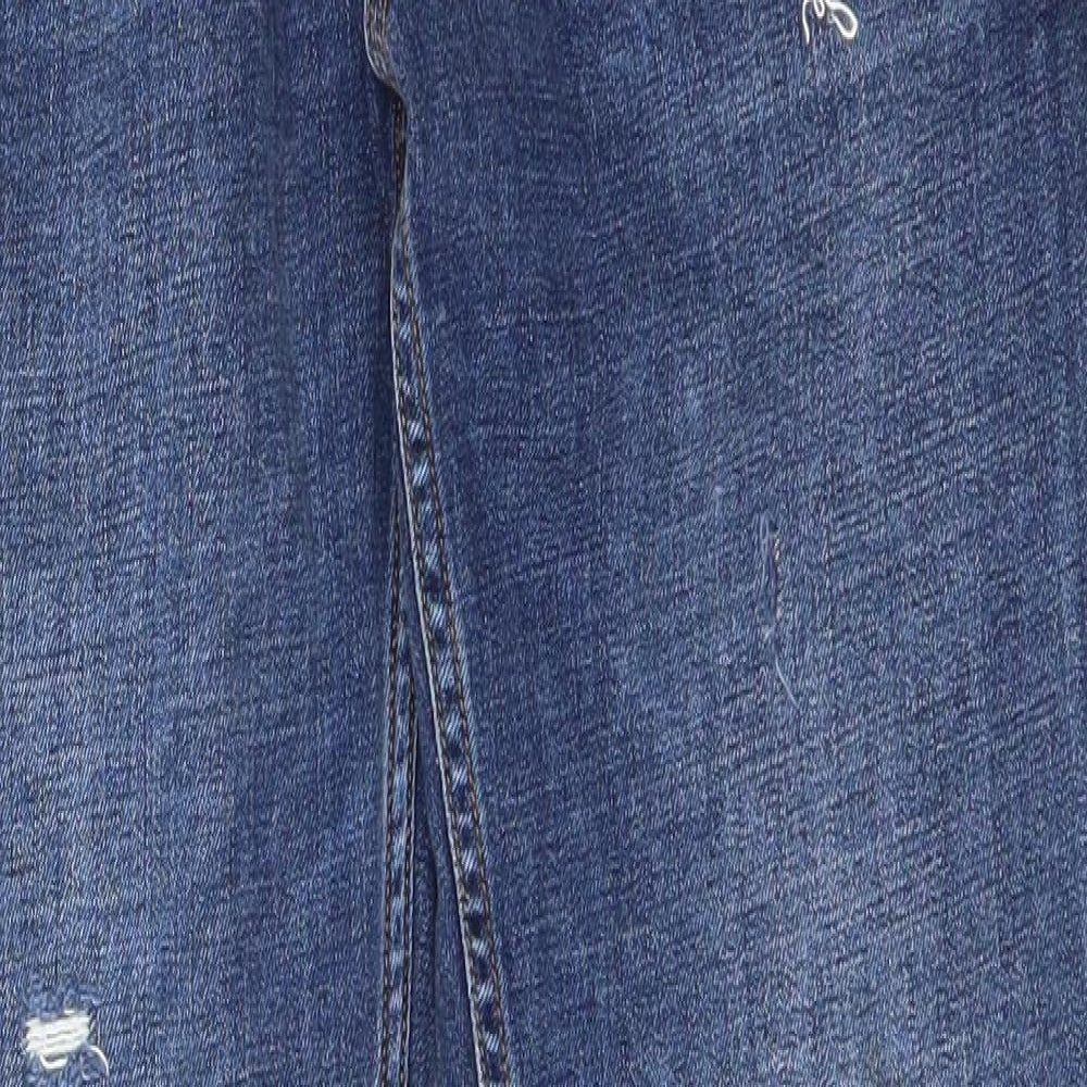 River Island Womens Blue  Cotton Straight Jeans Size 34 in L30 in Regular