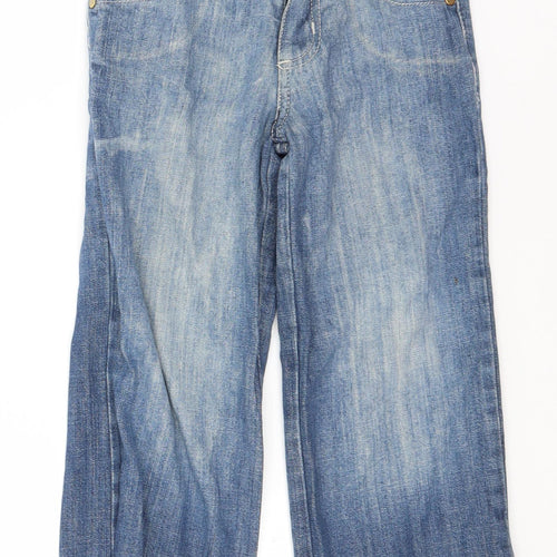 Denim & Co. Boys Blue  Cotton Straight Jeans Size 5-6 Years  Regular  - Skull and Bones