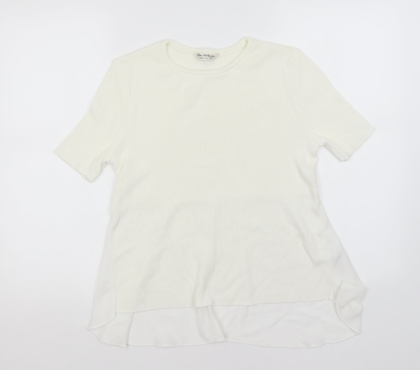 Miss Selfridge Womens White Round Neck  Acrylic Pullover Jumper Size 12