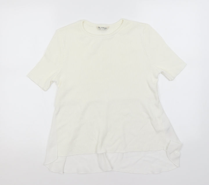 Miss Selfridge Womens White Round Neck  Acrylic Pullover Jumper Size 12