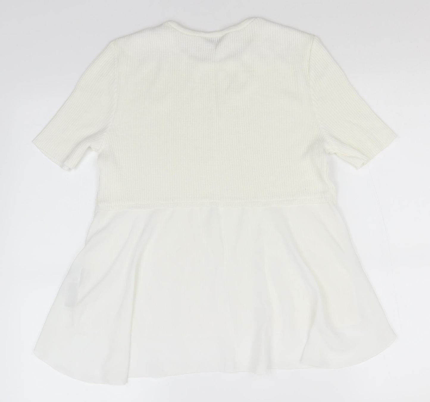 Miss Selfridge Womens White Round Neck  Acrylic Pullover Jumper Size 12